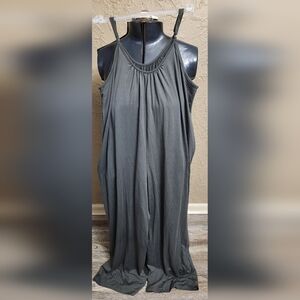 Womens Gray Jumpsuit Casual Sleeveless Loose Romper Adjustable Strap Boho XL